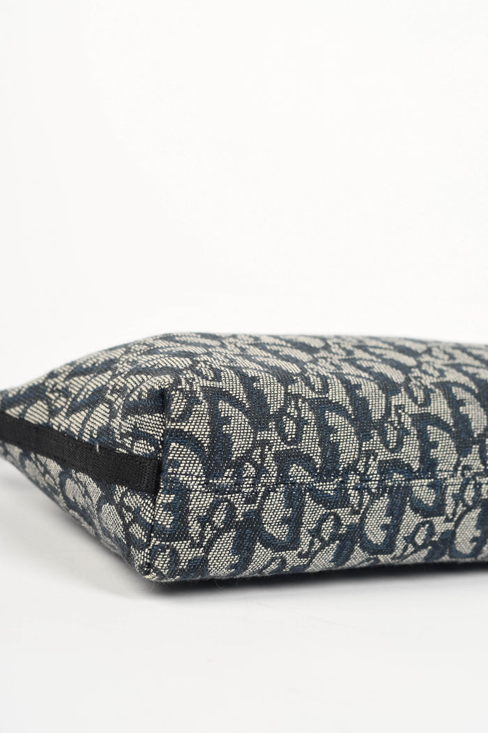 2000s Christian Dior Blue Trotter Monogram Shoulder Bag