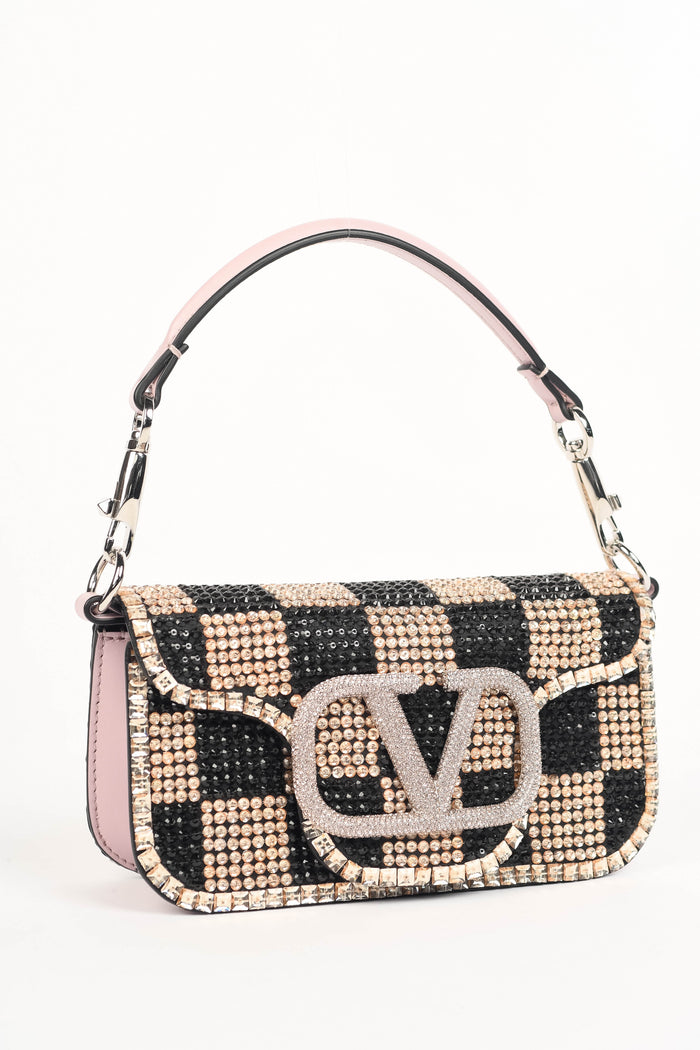 2020s Valentino Garavani Crystal Embellished Small Loco Top Handle Bag
