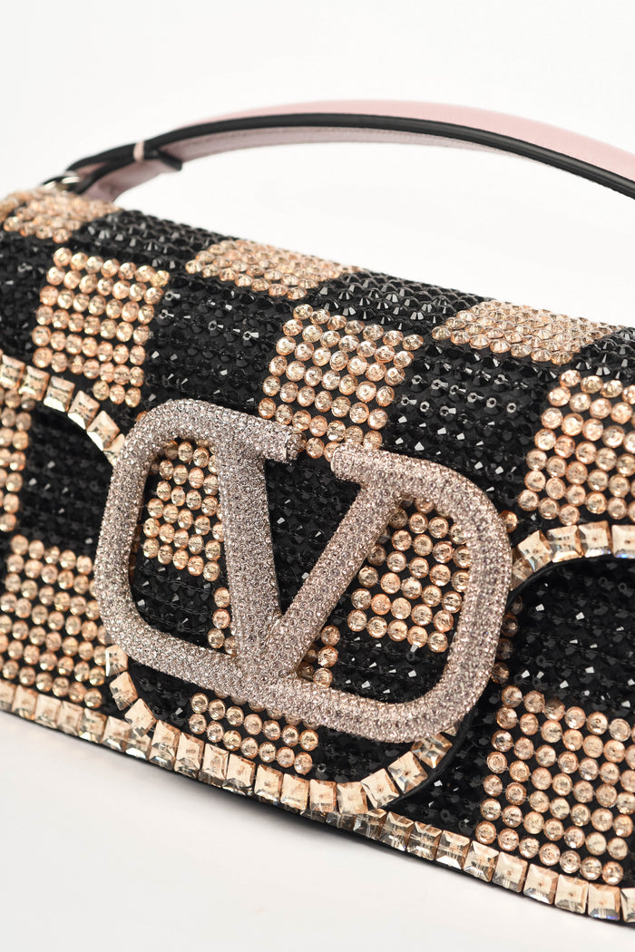 2020s Valentino Garavani Crystal Embellished Small Loco Top Handle Bag