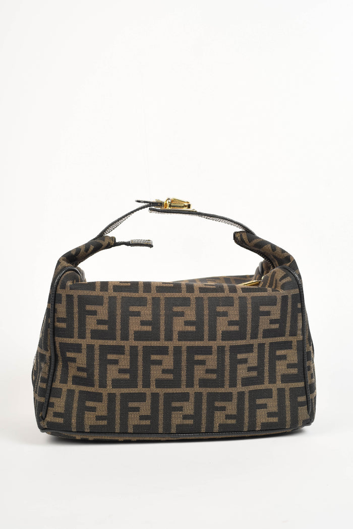 Vintage Fendi Brown Zucca Canvas Top Handle Bag