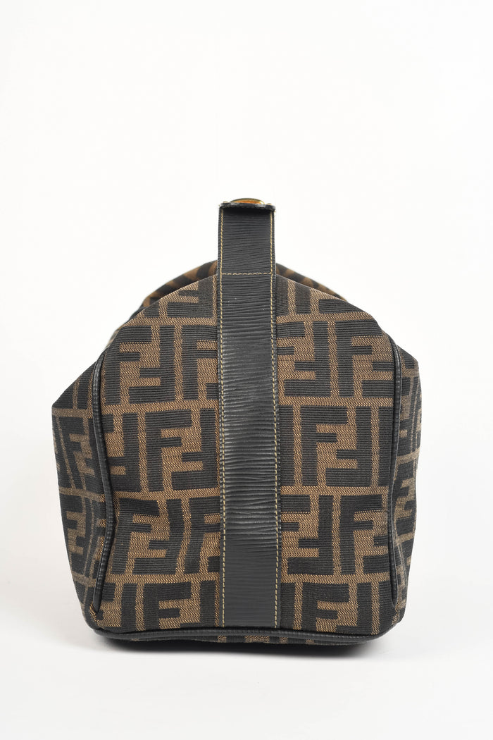 Vintage Fendi Brown Zucca Canvas Top Handle Bag