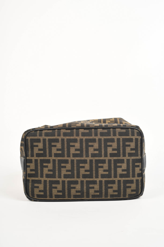 Vintage Fendi Brown Zucca Canvas Top Handle Bag