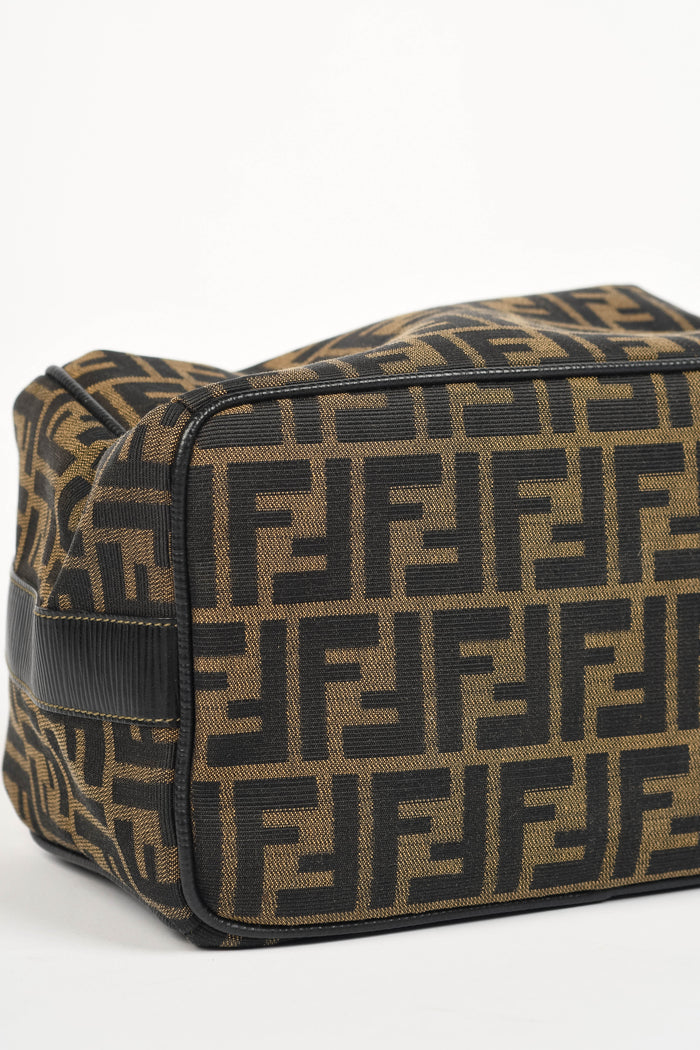 Vintage Fendi Brown Zucca Canvas Top Handle Bag