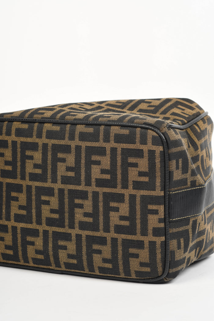 Vintage Fendi Brown Zucca Canvas Top Handle Bag