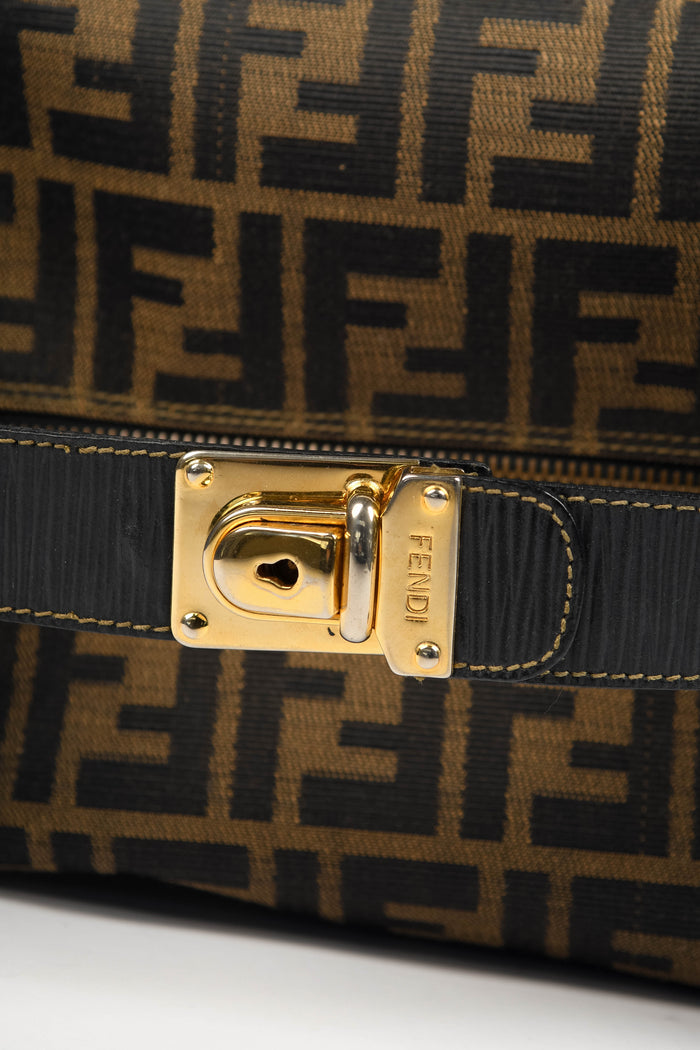 Vintage Fendi Brown Zucca Canvas Top Handle Bag