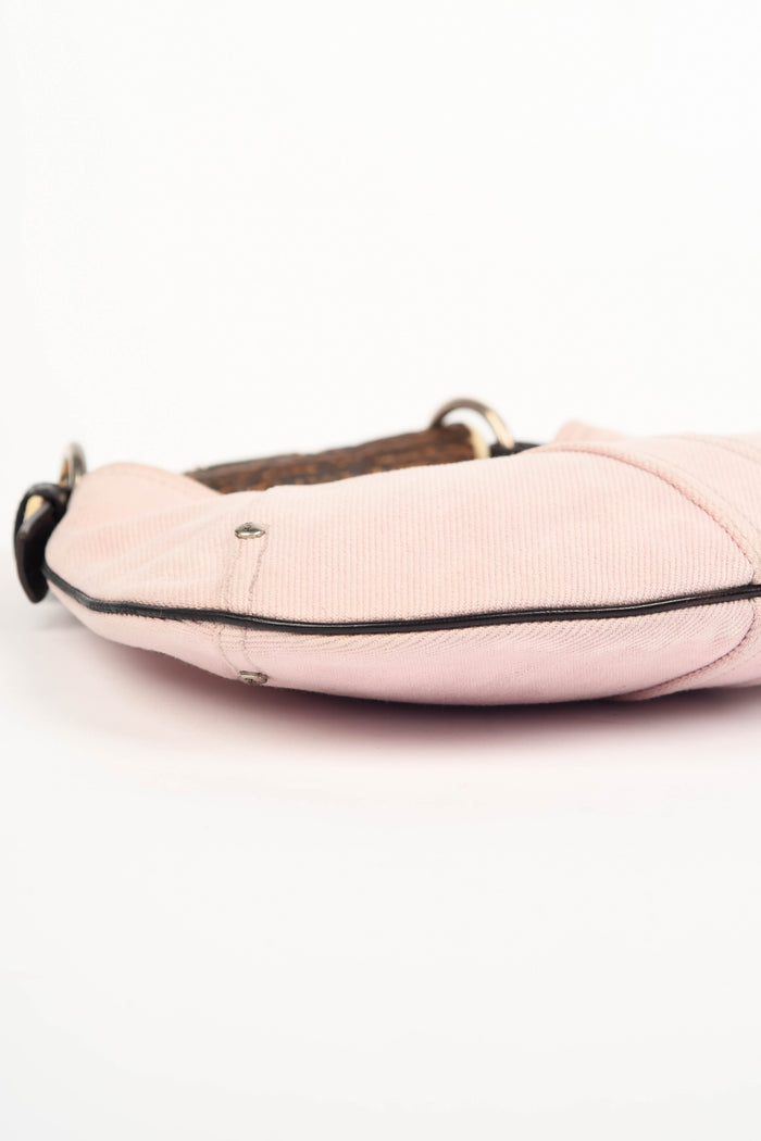 RARE Vintage Yves Saint Laurent Pink Denim Mini Mombasa Top Handle Bag