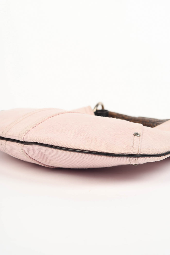 RARE Vintage Yves Saint Laurent Pink Denim Mini Mombasa Top Handle Bag