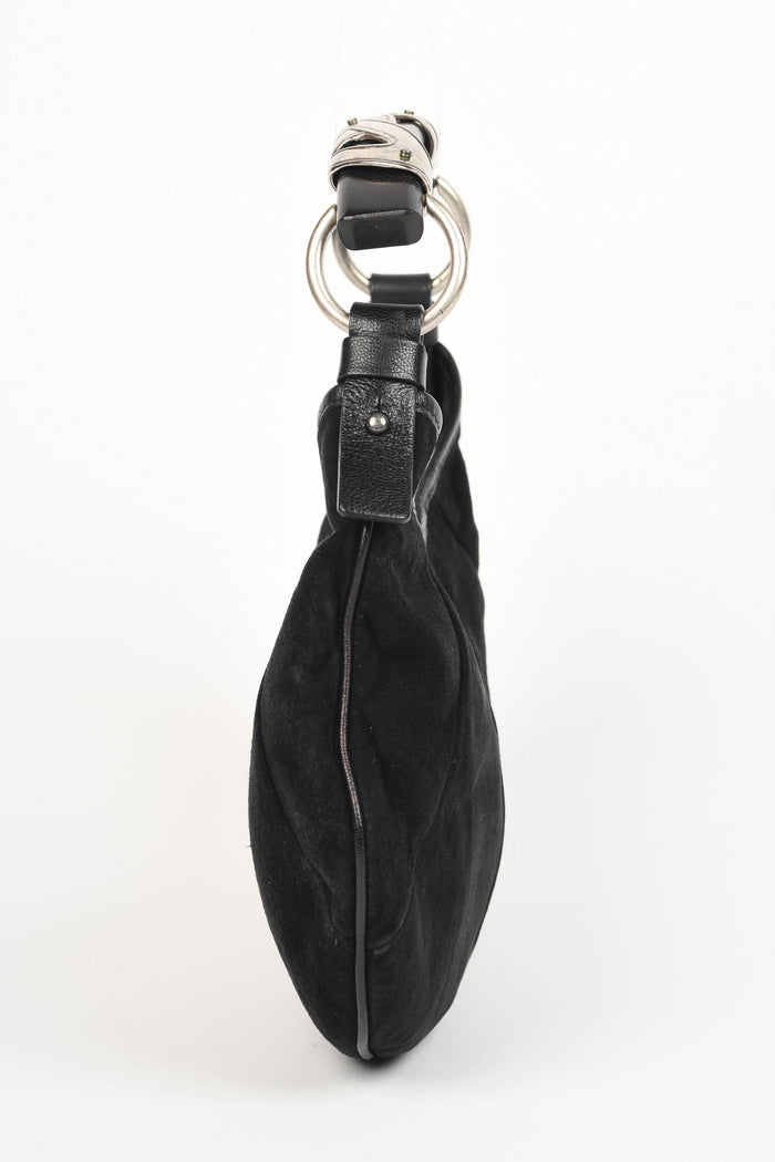 RARE Vintage Yves Saint Laurent Black Suede Mini Mombasa Top Handle Bag