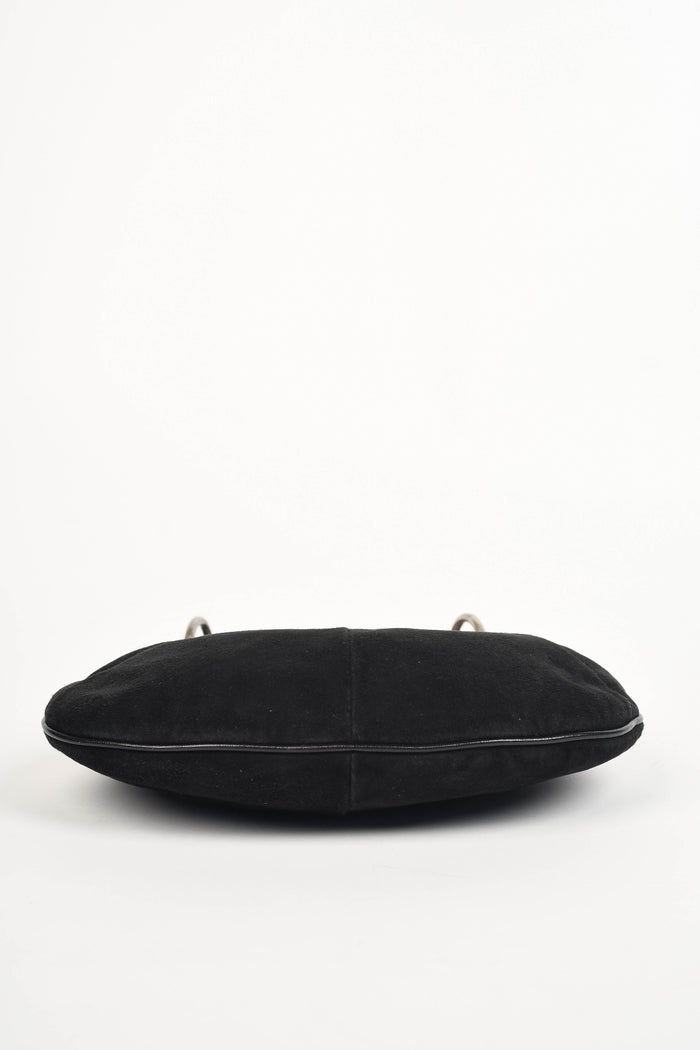 RARE Vintage Yves Saint Laurent Black Suede Mini Mombasa Top Handle Bag