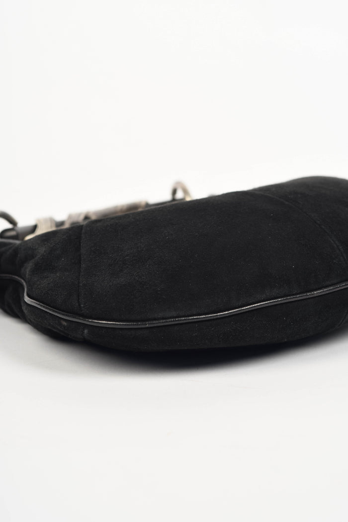 RARE Vintage Yves Saint Laurent Black Suede Mini Mombasa Top Handle Bag