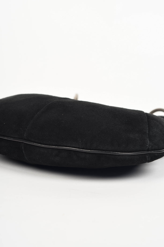 RARE Vintage Yves Saint Laurent Black Suede Mini Mombasa Top Handle Bag