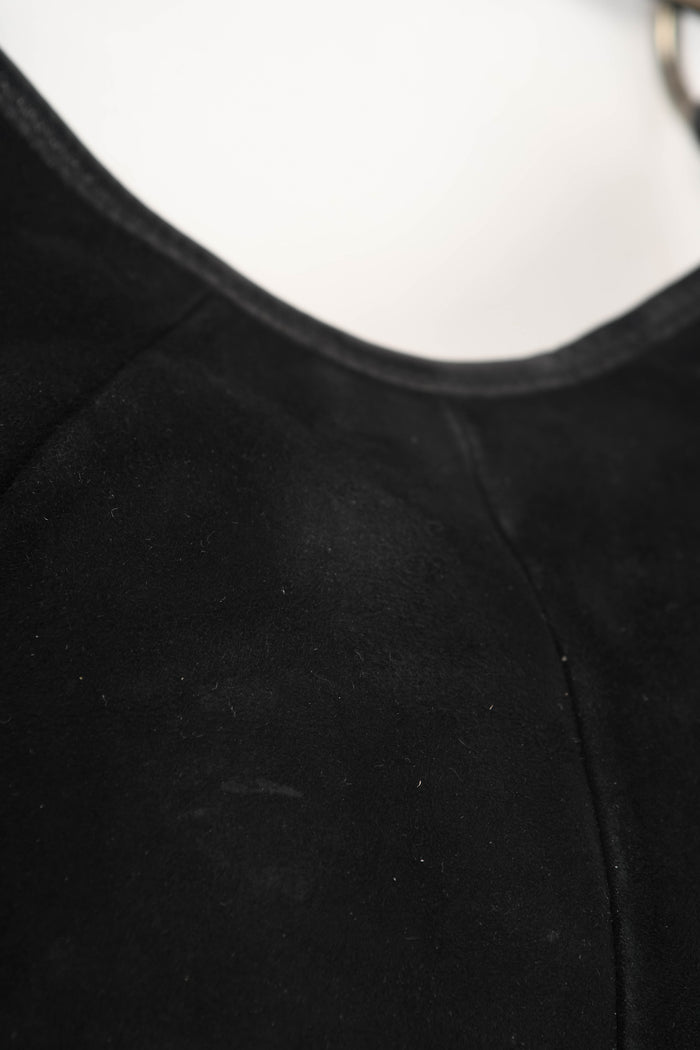 RARE Vintage Yves Saint Laurent Black Suede Mini Mombasa Top Handle Bag
