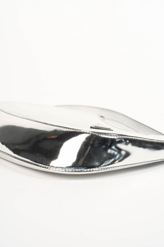 Prada Silver Brushed Leather Cleo Shoulder Bag