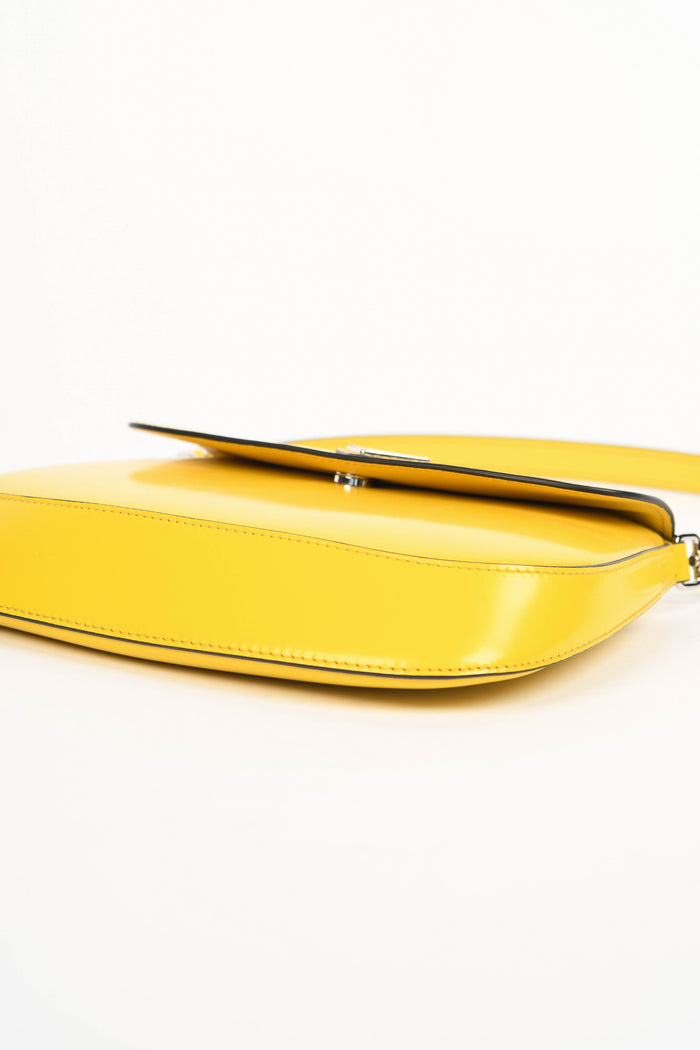 Prada Yellow Leather Small Cleo Shoulder Bag