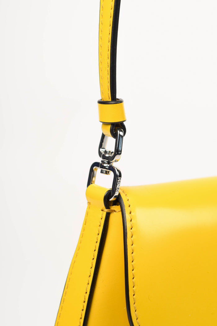 Prada Yellow Leather Small Cleo Shoulder Bag