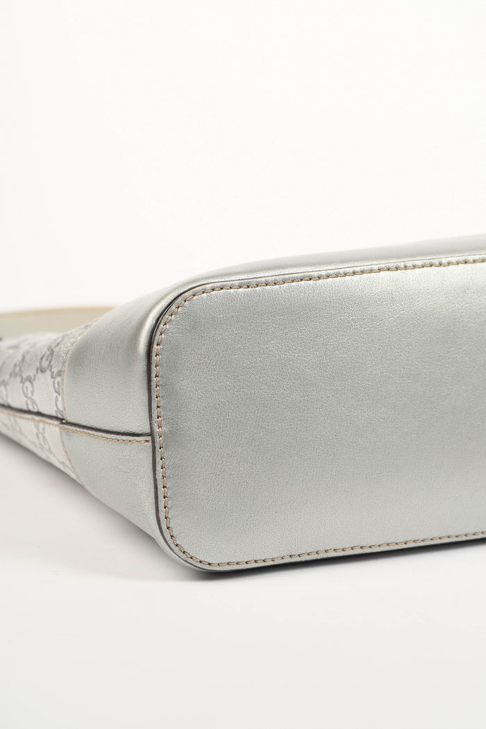 2000s Gucci Silver Guccissima Shoulder Bag