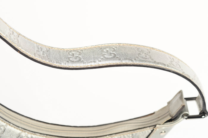 2000s Gucci Silver Guccissima Shoulder Bag