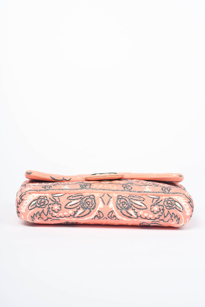 2000s Chanel Pink Bandana Print Single Flap Shoulder Bag