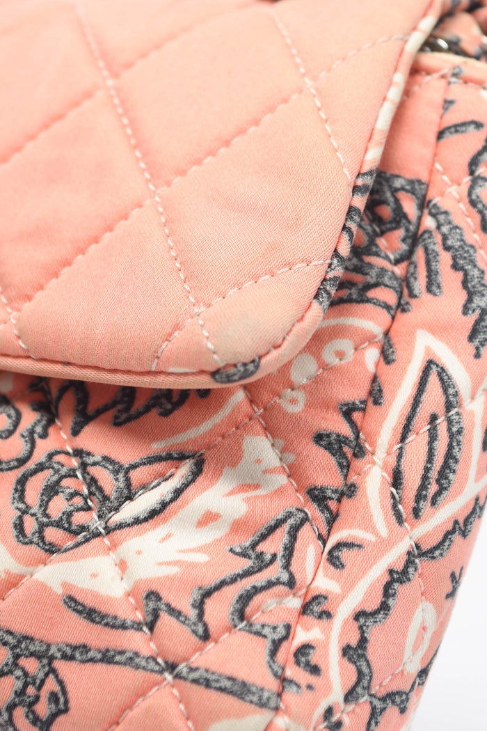 2000s Chanel Pink Bandana Print Single Flap Shoulder Bag