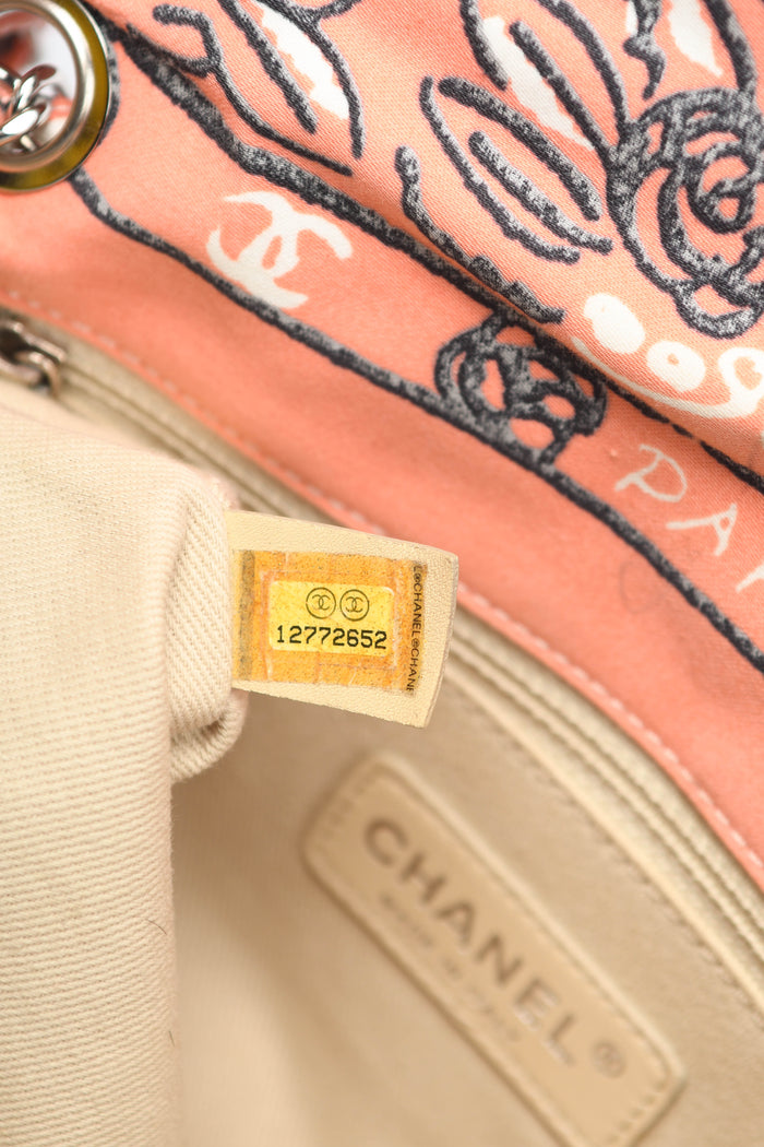 2000s Chanel Pink Bandana Print Single Flap Shoulder Bag