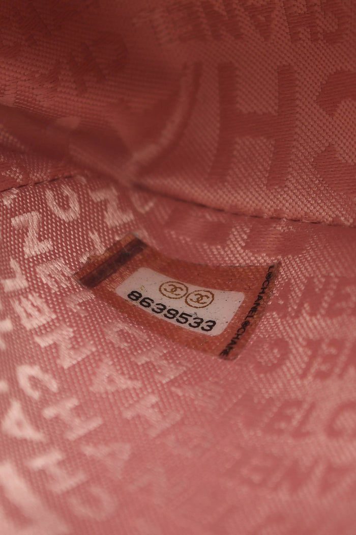 2000s Chanel Pink Lambskin Mini Camellia Chocolate Bar Crossbody Bag