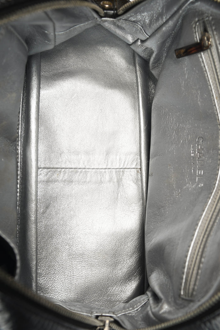 2000s Chanel Black Patent Leather Luxe Ligne Flap Bag