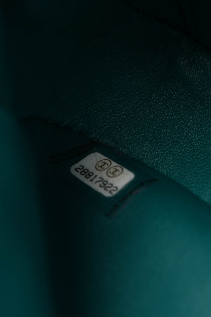 2019 Chanel Green Shearling Single Flap Shoulder Bag