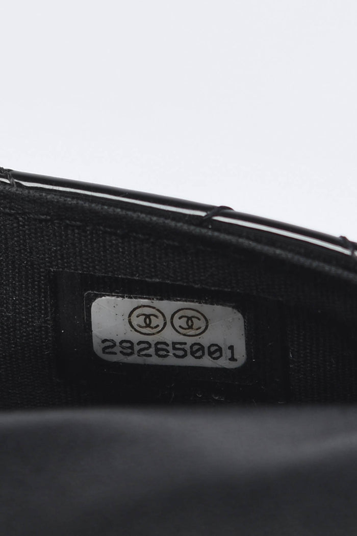 2019 Chanel Pink and Black Patent Leather Mini Flap Belt Bag