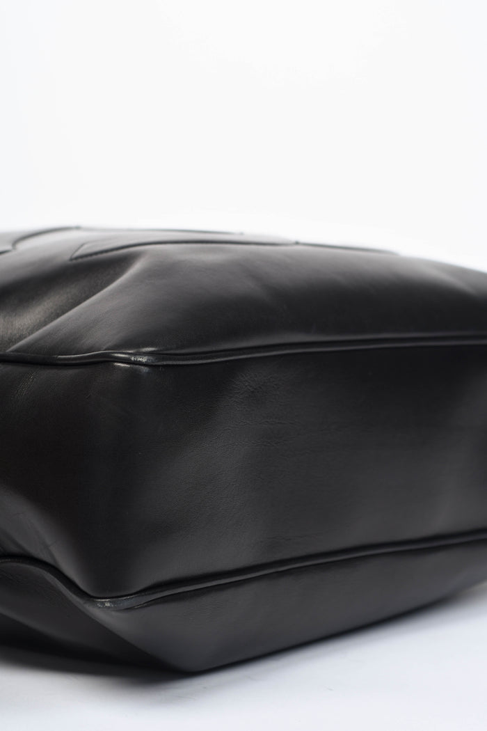 90s Chanel Black Lambskin Leather CC Tote Bag