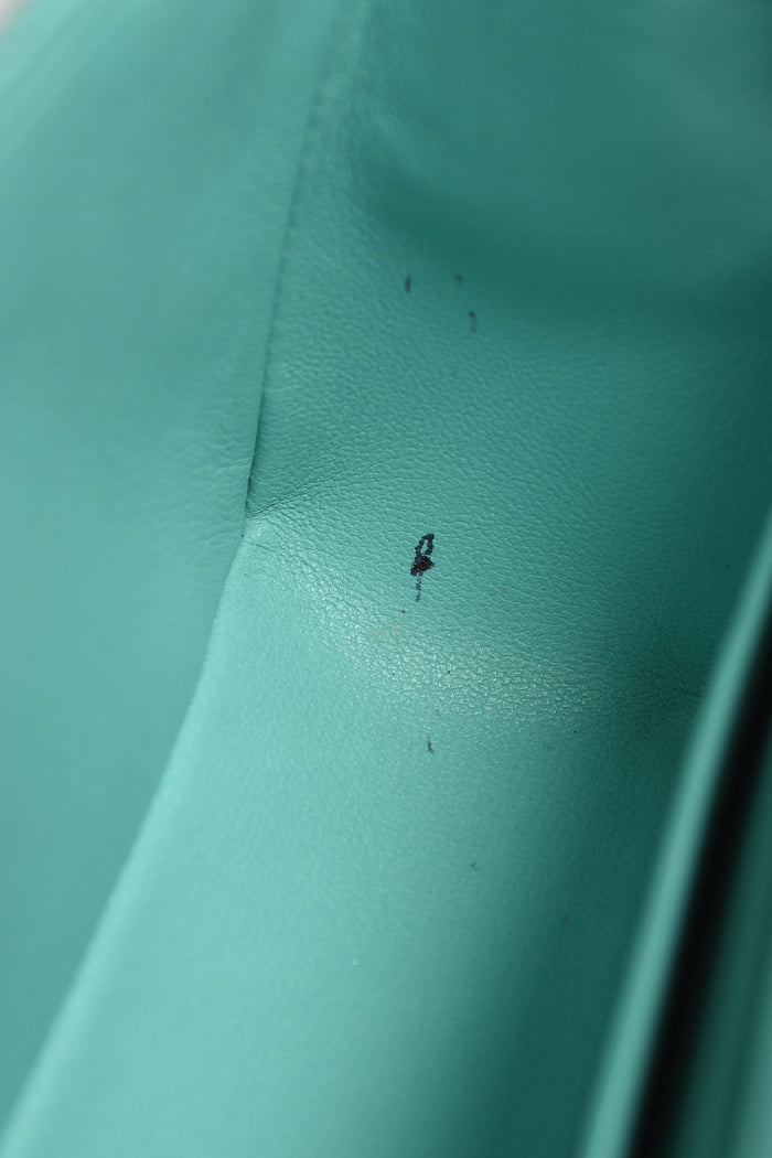 2020s Chanel Tiffany Blue Lambskin Leather Mini Rectangular Flap Shoulder Bag