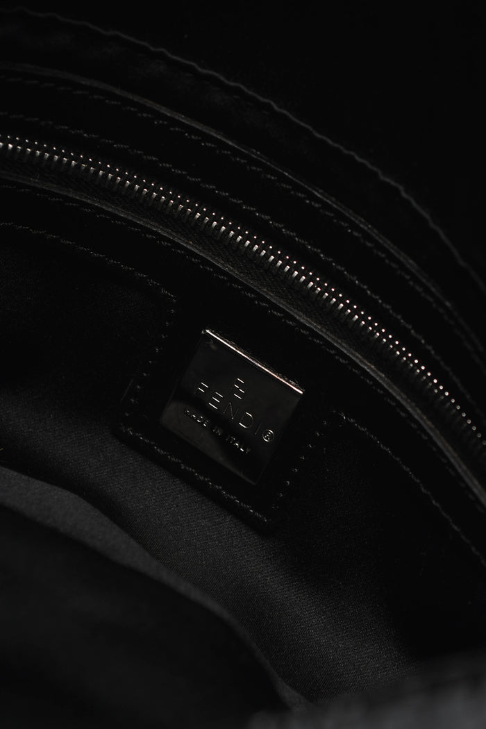 RARE Vintage Fendi Black Sequin Baguette Shoulder Bag