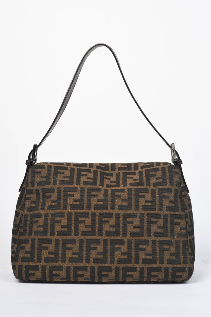 Vintage Fendi Zucca Canvas Mamma Baguette Shoulder Bag