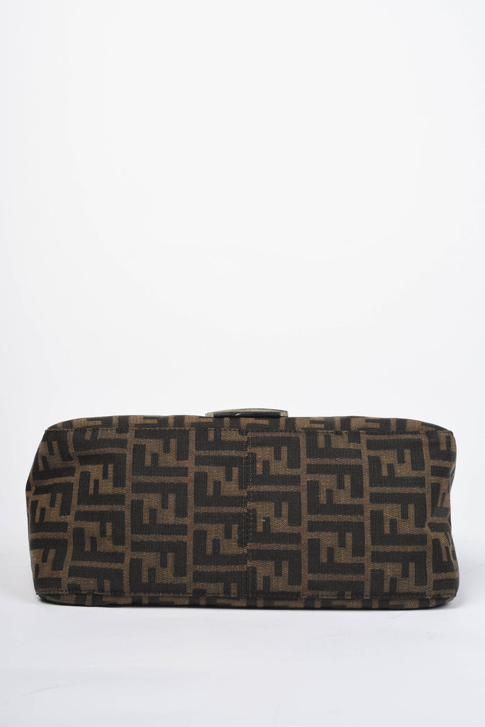 Vintage Fendi Zucca Canvas Mamma Baguette Shoulder Bag