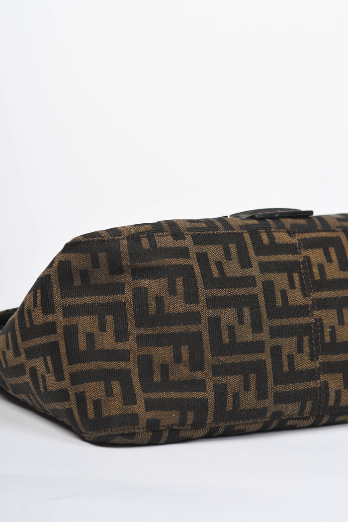 Vintage Fendi Zucca Canvas Mamma Baguette Shoulder Bag