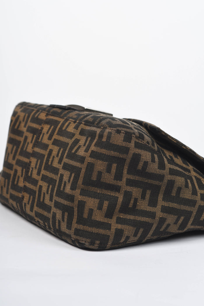 Vintage Fendi Zucca Canvas Mamma Baguette Shoulder Bag