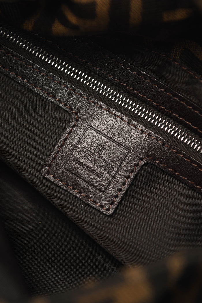 Vintage Fendi Zucca Canvas Mamma Baguette Shoulder Bag