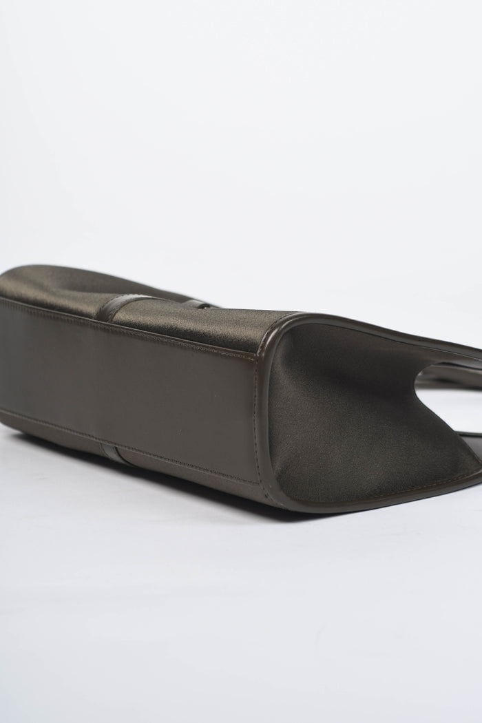 2000s Gucci Khaki Silk Jackie Shoulder Bag