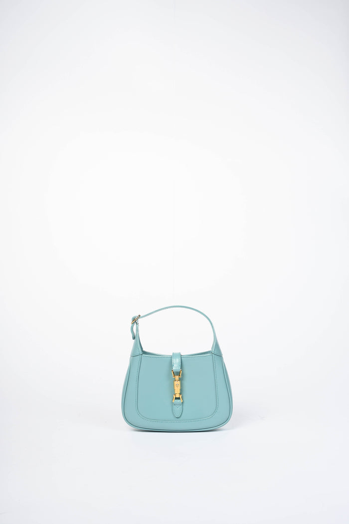 2020s Gucci Blue Leather Mini Jackie Top Handle Bag