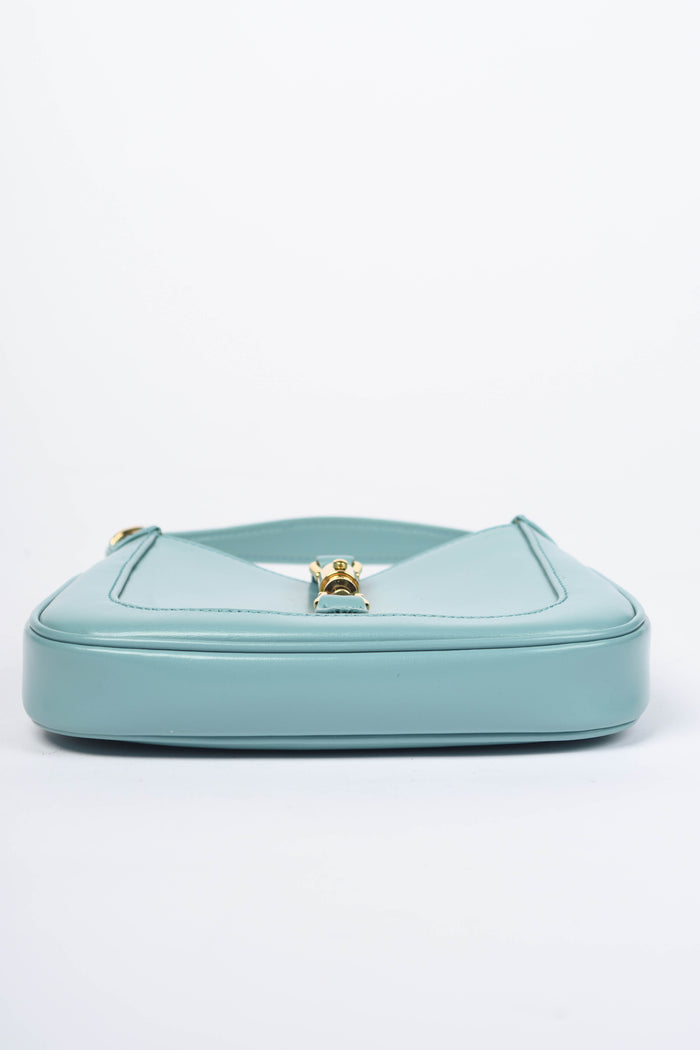 2020s Gucci Blue Leather Mini Jackie Top Handle Bag