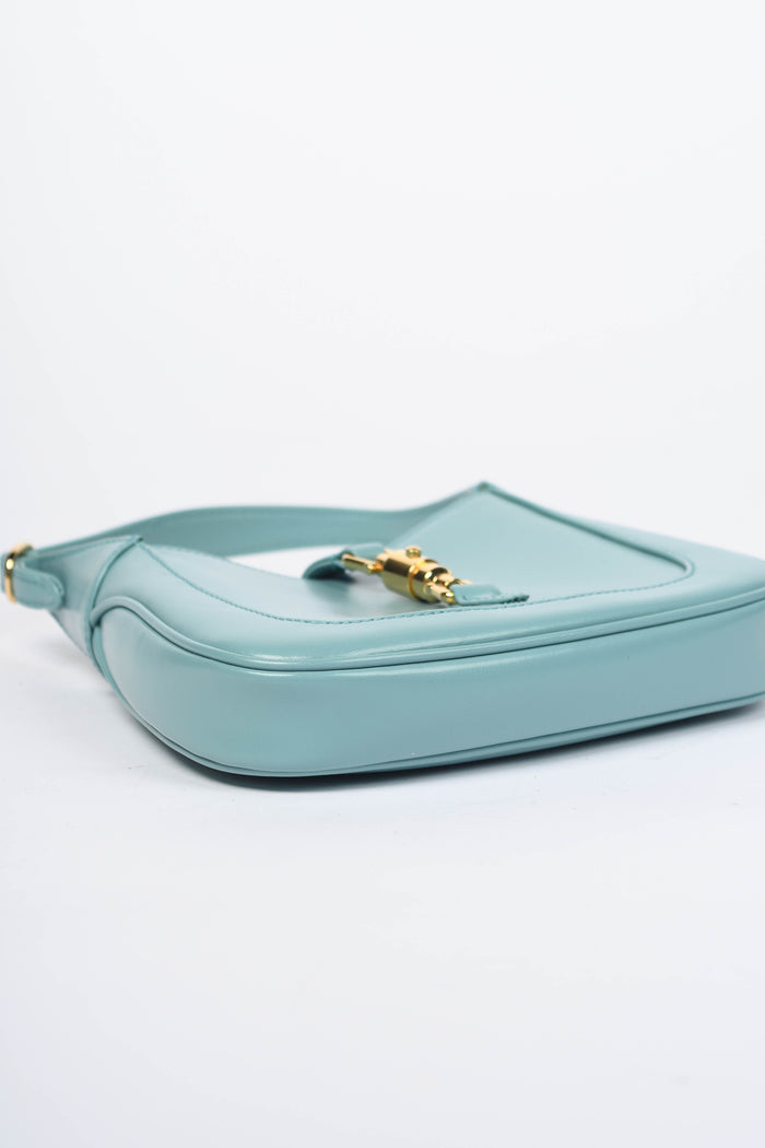 2020s Gucci Blue Leather Mini Jackie Top Handle Bag