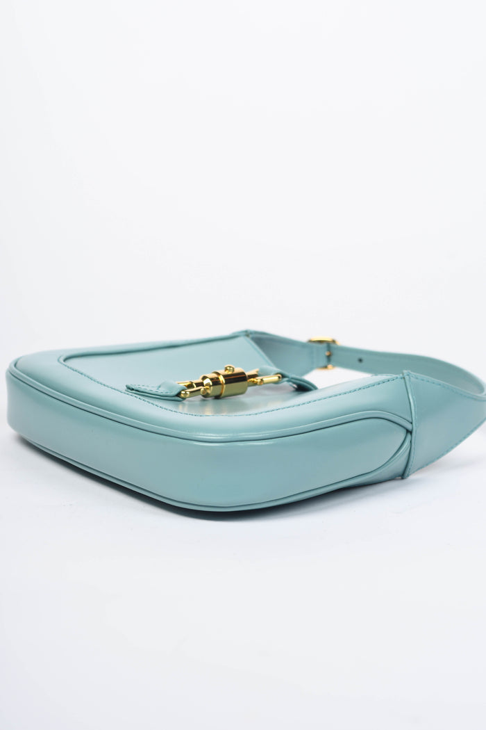 2020s Gucci Blue Leather Mini Jackie Top Handle Bag