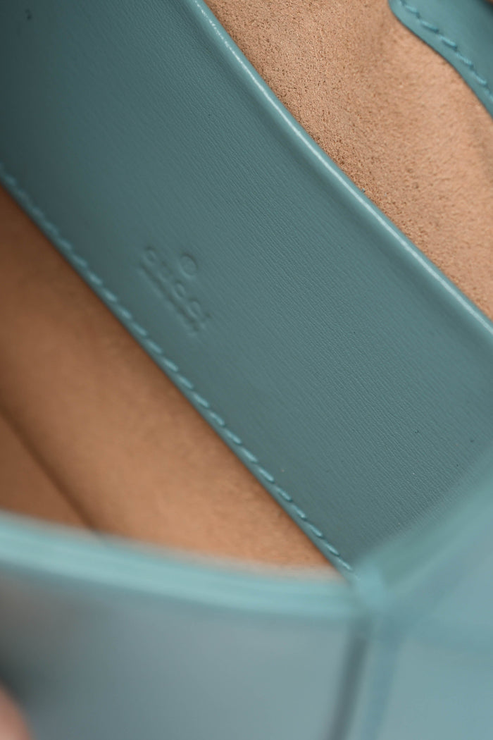 2020s Gucci Blue Leather Mini Jackie Top Handle Bag