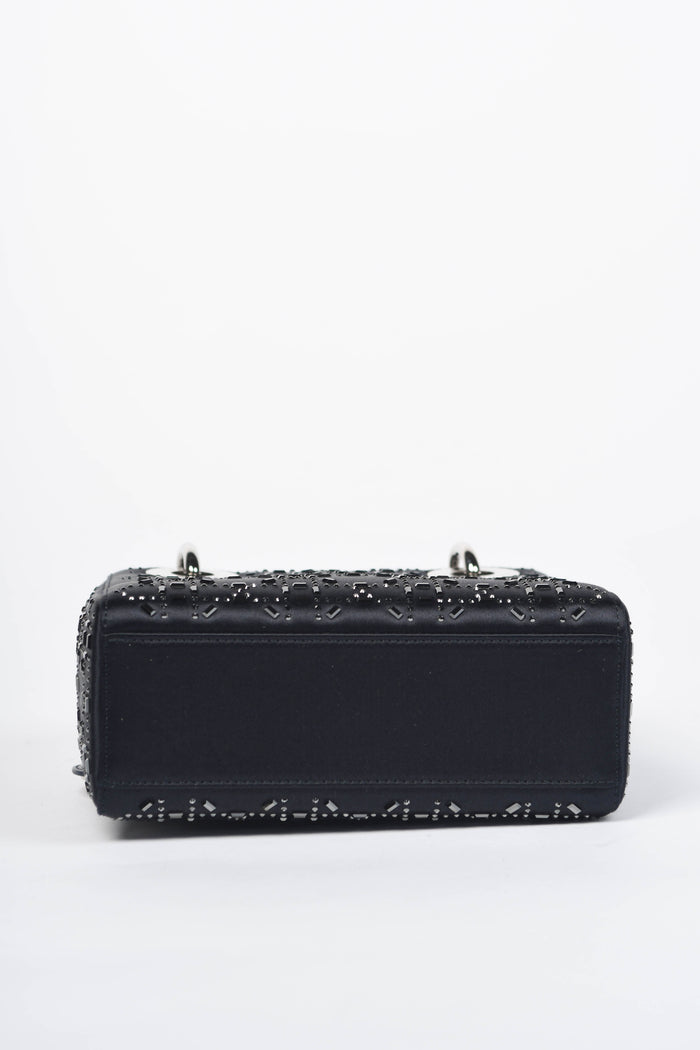 RARE Christian Dior Navy Crystal Embellished Mini Lady Dior