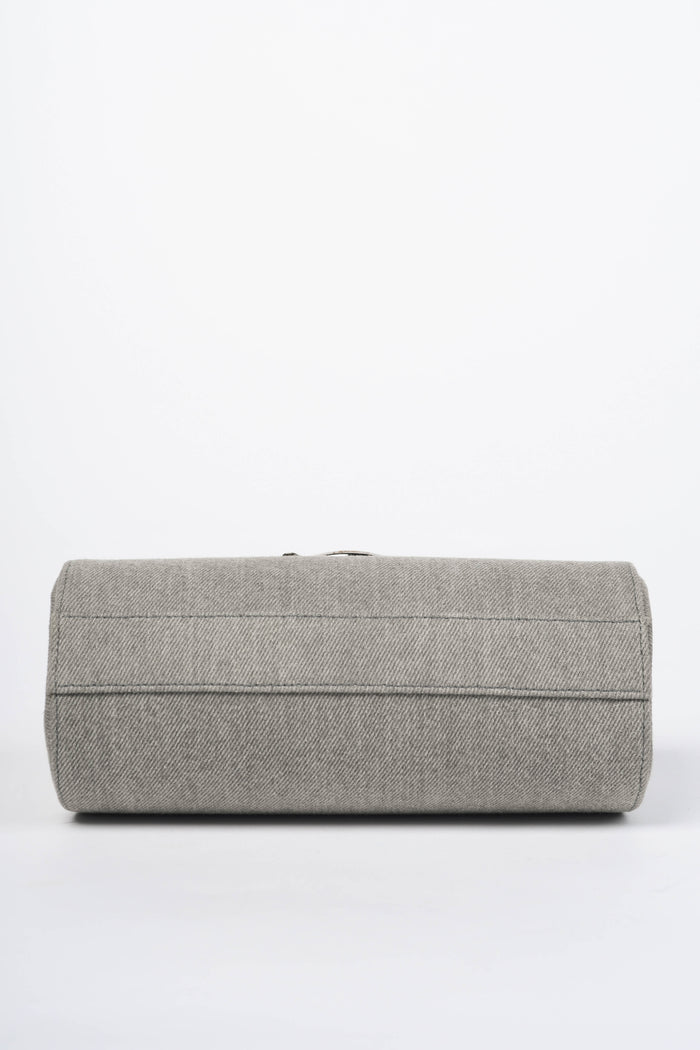 2000s Christian Dior Grey Denim Diva Top Handle Bag