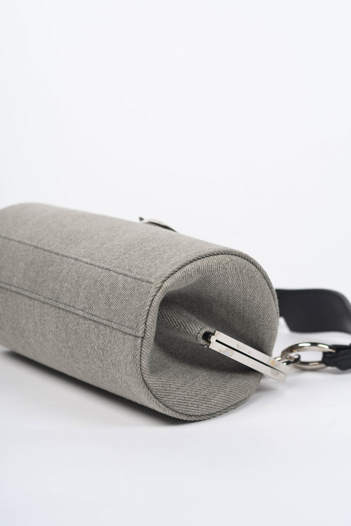 2000s Christian Dior Grey Denim Diva Top Handle Bag