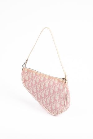 2000s Christian Dior Pink Monogram Saddle Shoulder Bag