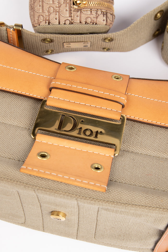 RARE Christian Dior Khaki Columbus Shoulder Bag