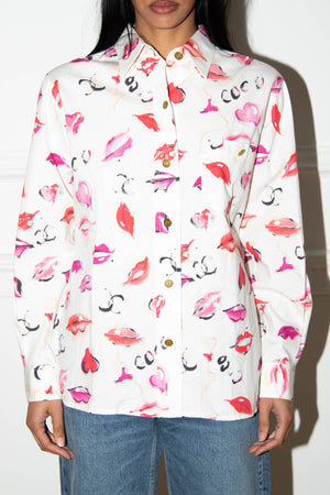 1995 Chanel White Lipstick Shirt
