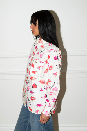 1995 Chanel White Lipstick Shirt