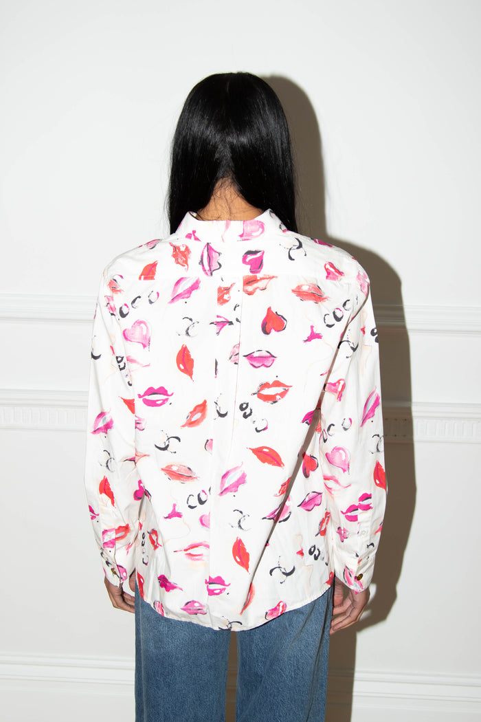 1995 Chanel White Lipstick Shirt